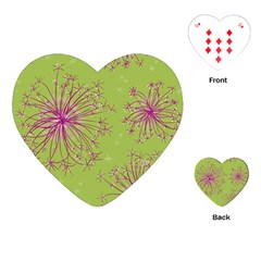 Dandelion Flower Background Nature Flora Drawing Playing Cards Single Design (heart) by Pakjumat