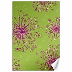 Dandelion Flower Background Nature Flora Drawing Canvas 12  X 18  by Pakjumat