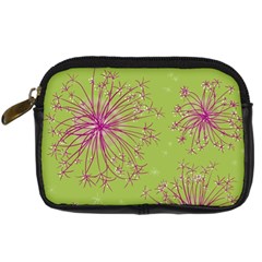 Dandelion Flower Background Nature Flora Drawing Digital Camera Leather Case by Pakjumat