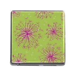 Dandelion Flower Background Nature Flora Drawing Memory Card Reader (square 5 Slot) by Pakjumat