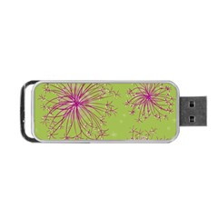 Dandelion Flower Background Nature Flora Drawing Portable Usb Flash (two Sides) by Pakjumat