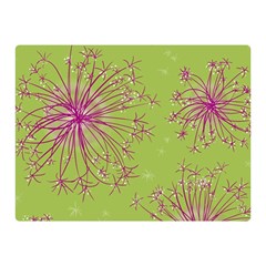 Dandelion Flower Background Nature Flora Drawing Two Sides Premium Plush Fleece Blanket (mini) by Pakjumat