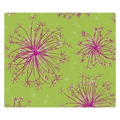 Dandelion Flower Background Nature Flora Drawing Two Sides Premium Plush Fleece Blanket (small) by Pakjumat