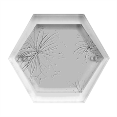 Dandelion Flower Background Nature Flora Drawing Hexagon Wood Jewelry Box by Pakjumat