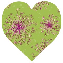 Dandelion Flower Background Nature Flora Drawing Wooden Puzzle Heart by Pakjumat