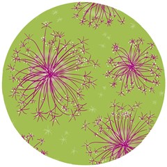 Dandelion Flower Background Nature Flora Drawing Wooden Puzzle Round by Pakjumat