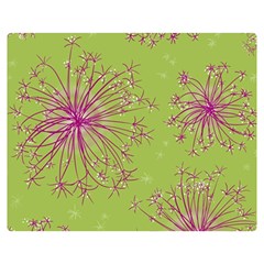 Dandelion Flower Background Nature Flora Drawing Premium Plush Fleece Blanket (medium) by Pakjumat