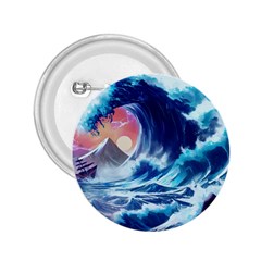 Storm Tsunami Waves Ocean Sea Nautical Nature 2 25  Buttons by Pakjumat