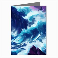 Storm Tsunami Waves Ocean Sea Nautical Nature Greeting Card by Pakjumat