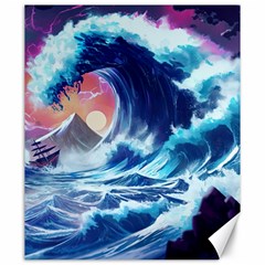 Storm Tsunami Waves Ocean Sea Nautical Nature Canvas 20  X 24  by Pakjumat