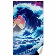 Storm Tsunami Waves Ocean Sea Nautical Nature Canvas 40  X 72  by Pakjumat