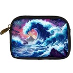 Storm Tsunami Waves Ocean Sea Nautical Nature Digital Camera Leather Case Front