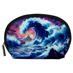 Storm Tsunami Waves Ocean Sea Nautical Nature Accessory Pouch (large) by Pakjumat