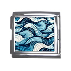 Pattern Ocean Waves Arctic Ocean Blue Nature Sea Mega Link Italian Charm (18mm) by Pakjumat