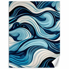 Pattern Ocean Waves Arctic Ocean Blue Nature Sea Canvas 18  X 24  by Pakjumat