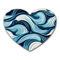 Pattern Ocean Waves Arctic Ocean Blue Nature Sea Heart Mousepad