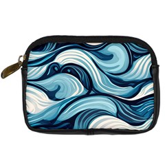 Pattern Ocean Waves Arctic Ocean Blue Nature Sea Digital Camera Leather Case by Pakjumat