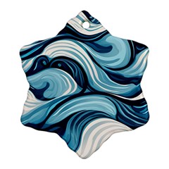 Pattern Ocean Waves Arctic Ocean Blue Nature Sea Ornament (snowflake) by Pakjumat