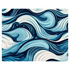 Pattern Ocean Waves Arctic Ocean Blue Nature Sea Two Sides Premium Plush Fleece Blanket (medium) by Pakjumat