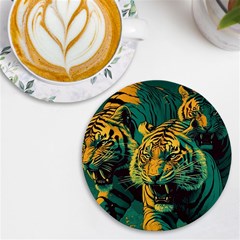 Abstract Landscape Nature Floral Animals Portrait Uv Print Round Tile Coaster by Pakjumat