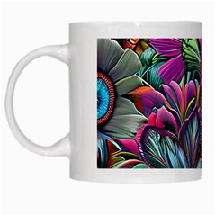 Flowers Nature Spring Blossom Flora Petals Art White Mug by Pakjumat