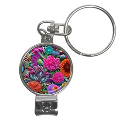 Flowers Nature Spring Blossom Flora Petals Art Nail Clippers Key Chain by Pakjumat