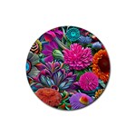 Flowers Nature Spring Blossom Flora Petals Art Rubber Round Coaster (4 pack) Front