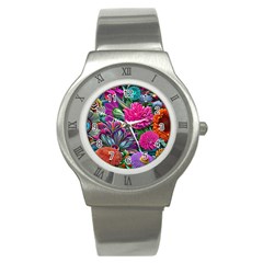 Flowers Nature Spring Blossom Flora Petals Art Stainless Steel Watch by Pakjumat