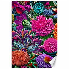 Flowers Nature Spring Blossom Flora Petals Art Canvas 12  X 18  by Pakjumat