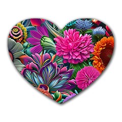 Flowers Nature Spring Blossom Flora Petals Art Heart Mousepad