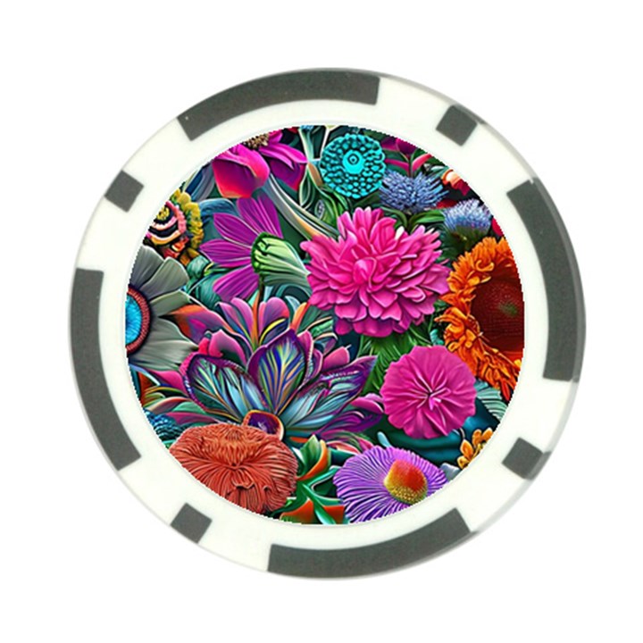 Flowers Nature Spring Blossom Flora Petals Art Poker Chip Card Guard