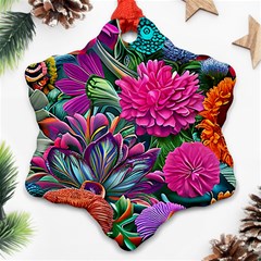 Flowers Nature Spring Blossom Flora Petals Art Ornament (snowflake) by Pakjumat