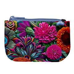 Flowers Nature Spring Blossom Flora Petals Art Large Coin Purse by Pakjumat