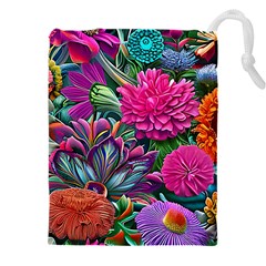 Flowers Nature Spring Blossom Flora Petals Art Drawstring Pouch (4xl) by Pakjumat