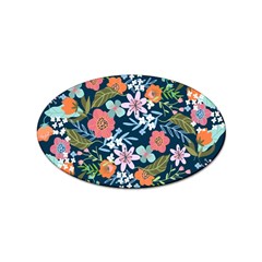 Flowers Flower Flora Nature Floral Background Painting Sticker (oval) by Pakjumat