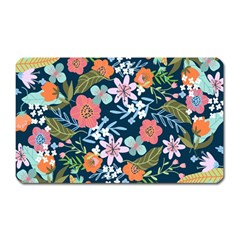 Flowers Flower Flora Nature Floral Background Painting Magnet (rectangular) by Pakjumat