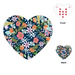 Flowers Flower Flora Nature Floral Background Painting Playing Cards Single Design (Heart) Front