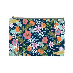 Flowers Flower Flora Nature Floral Background Painting Cosmetic Bag (large) by Pakjumat