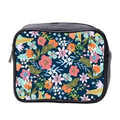 Flowers Flower Flora Nature Floral Background Painting Mini Toiletries Bag (two Sides) by Pakjumat