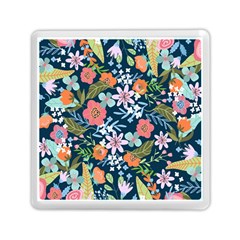 Flowers Flower Flora Nature Floral Background Painting Memory Card Reader (square) by Pakjumat