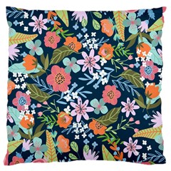 Flowers Flower Flora Nature Floral Background Painting Large Cushion Case (one Side) by Pakjumat