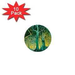 Nature Trees Forest Mystical Forest Jungle 1  Mini Magnet (10 Pack)  by Pakjumat