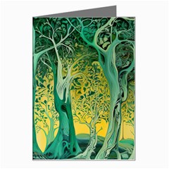 Nature Trees Forest Mystical Forest Jungle Greeting Card by Pakjumat