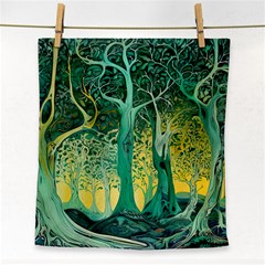 Nature Trees Forest Mystical Forest Jungle Face Towel by Pakjumat