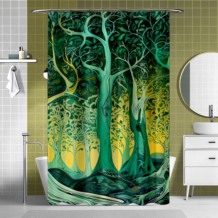 Nature Trees Forest Mystical Forest Jungle Shower Curtain 48  x 72  (Small) 