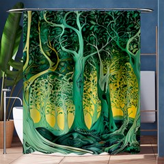 Nature Trees Forest Mystical Forest Jungle Shower Curtain 60  X 72  (medium)  by Pakjumat