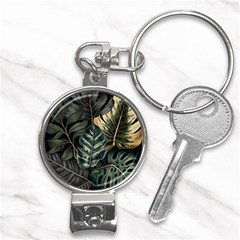 Tropical Leaves Foliage Monstera Nature Home Nail Clippers Key Chain by Pakjumat