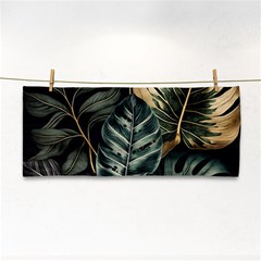 Tropical Leaves Foliage Monstera Nature Home Hand Towel by Pakjumat