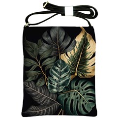 Tropical Leaves Foliage Monstera Nature Home Shoulder Sling Bag by Pakjumat