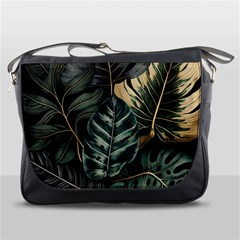 Tropical Leaves Foliage Monstera Nature Home Messenger Bag by Pakjumat